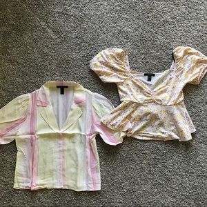 Two cute floral vintage tops